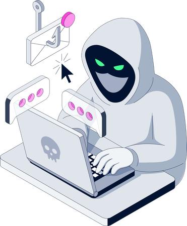 Hacker breaks into Bank data  Illustration