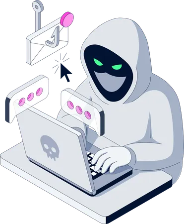 Hacker breaks into Bank data  Illustration