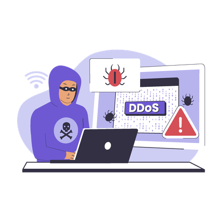 Hacker Ddos attack  Illustration