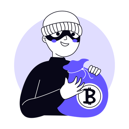 Hacker de bitcoin  Ilustração