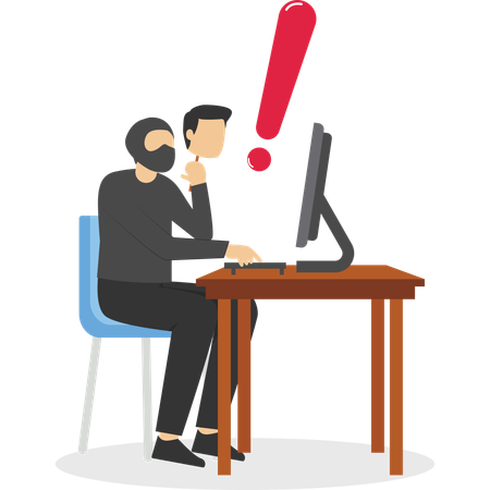 Hacker doing attack  Illustration