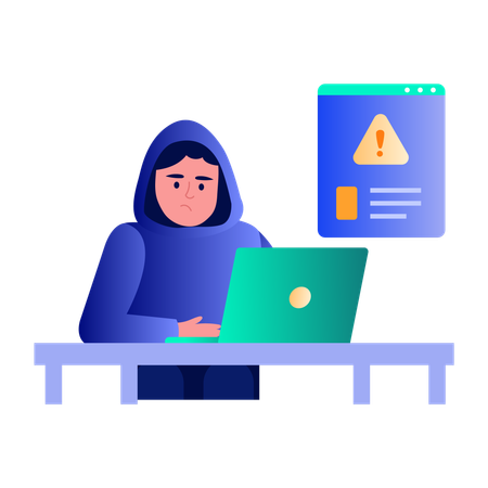 Hacker doing cyber threat  Illustration