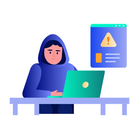 Hacker doing cyber threat  Illustration