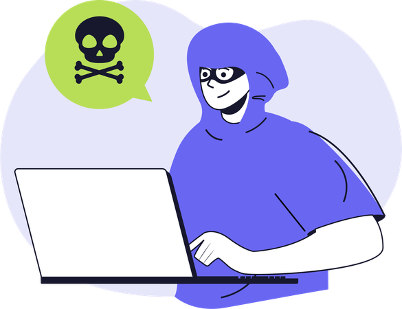 Hacker doing ddos attack  Illustration