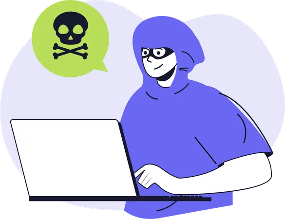 Hacker doing ddos attack  Illustration