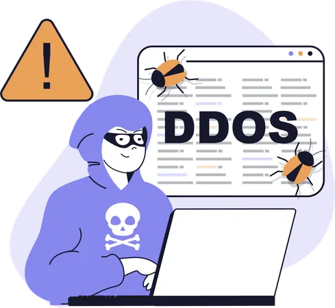 Hacker doing DDOS attack  Illustration