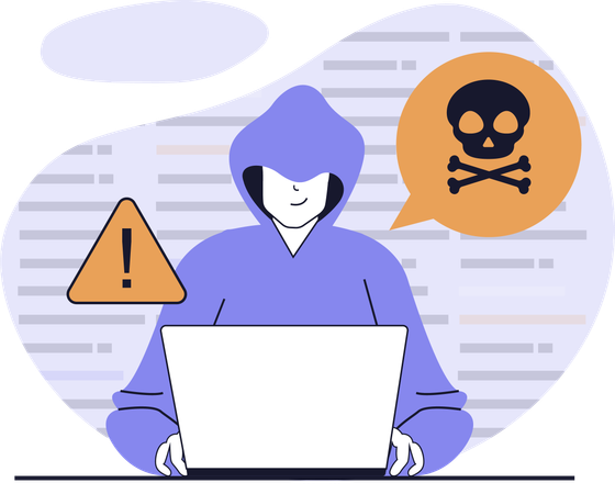 Hacker doing DOS attack  Illustration