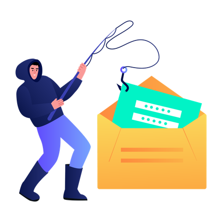 Hacker doing email spoofing  Illustration
