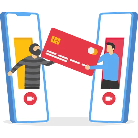 Hacker doing online attack  Illustration
