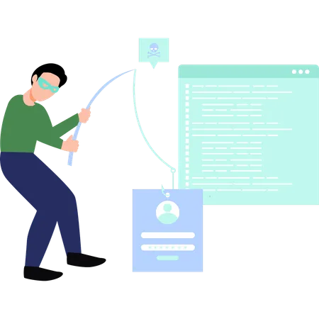 Hacker está hackeando uma conta  Ilustração