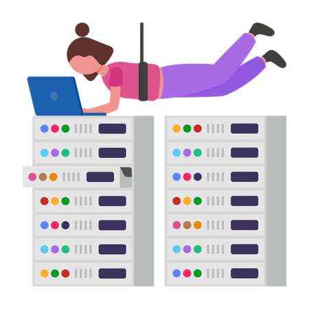 Hacker führen Serverangriff durch  Illustration