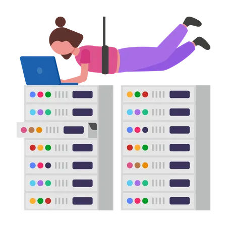 Hacker führen Serverangriff durch  Illustration
