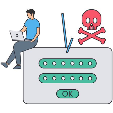 ハッカーのハッキングアカウント  イラスト