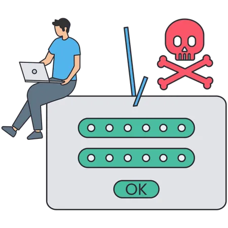 Hacker hacking account  Illustration