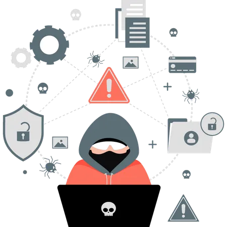 Hacker hacking account passwords  Illustration