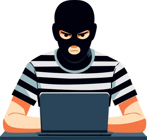 Hacker hacking customer profile  Illustration