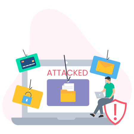 Hacker hacking data  Illustration