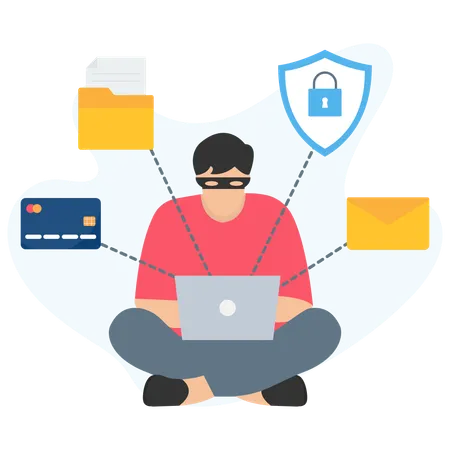 Hacker hacken Datensicherheit  Illustration