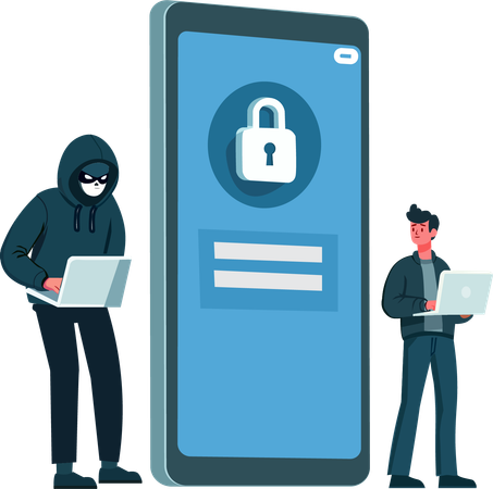 Hacker hacken Kundenprofil  Illustration