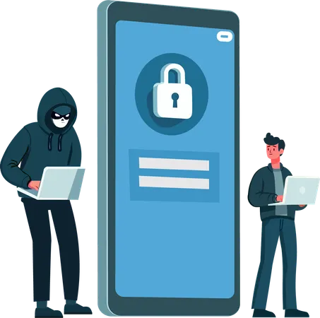 Hacker hacken Kundenprofil  Illustration