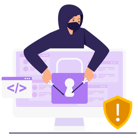 Hacker Hacking Online Security  Illustration
