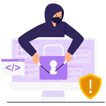 Hacker Hacking Online Security  Illustration