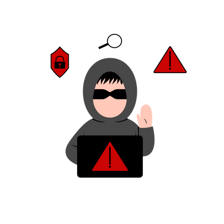 Hacker hacking system Illustration