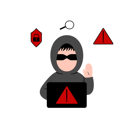 Hacker hacking system  Illustration