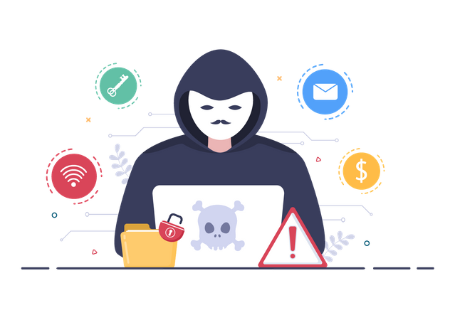 Hacker hacking website  Illustration