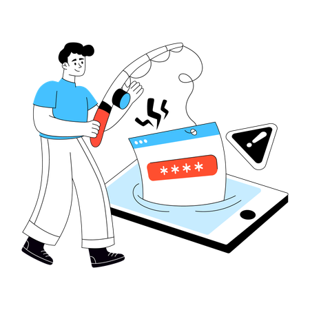 Hacker hacks Password  Illustration