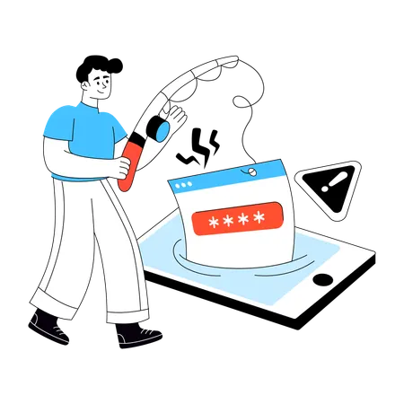 Hacker hacks Password  Illustration