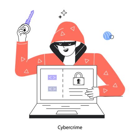 Hacker Hacks Sensitive Details  Illustration