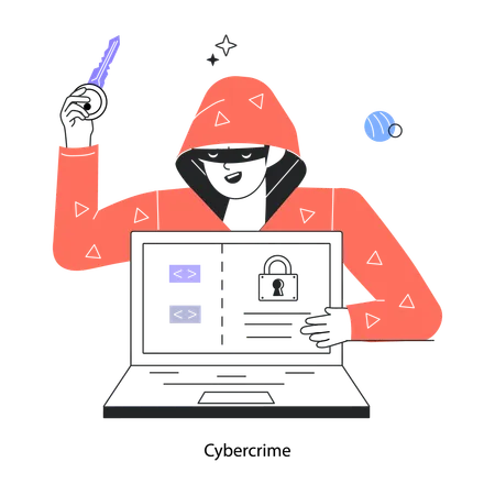 Hacker Hacks Sensitive Details  Illustration