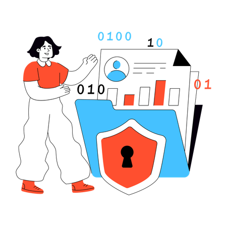 Hacker hackt vertraulichen Ordner  Illustration