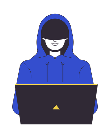 Hacker en capuche souriant  Illustration