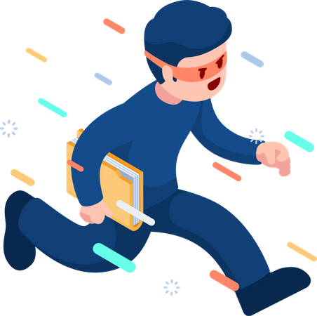 Hacker or Thief Stealing Folder  Illustration