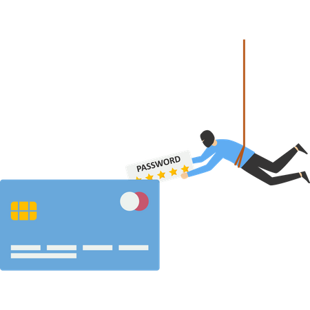 Hacker roba datos confidenciales de tarjetas de crédito  Ilustración