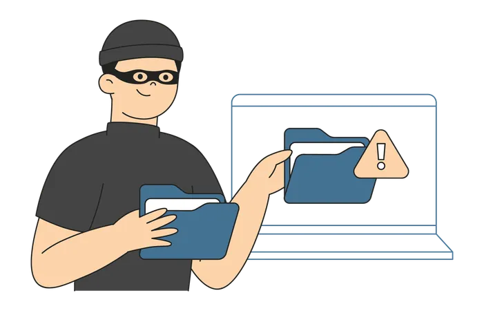 Hacker roubando dados  Ilustração