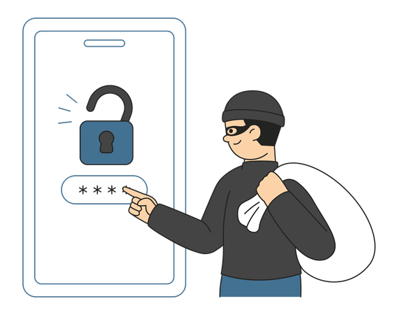 Hacker roubando dados móveis  Ilustração