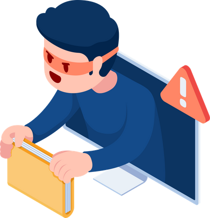 Hacker roubando dados privados do usuário  Ilustração