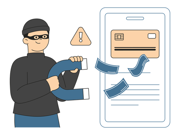 Hacker roubando dinheiro  Ilustração