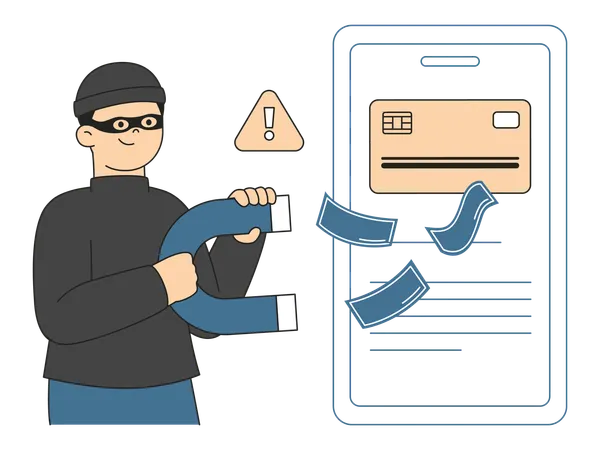 Hacker roubando dinheiro  Ilustração