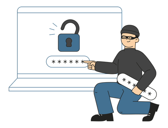 Hacker roubando senha  Ilustração