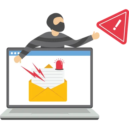 Hacker sending cyber mail  Illustration
