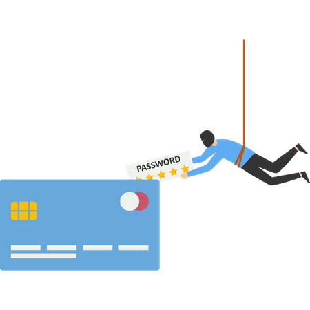 Hacker stealing confidential credit card data  Illustration