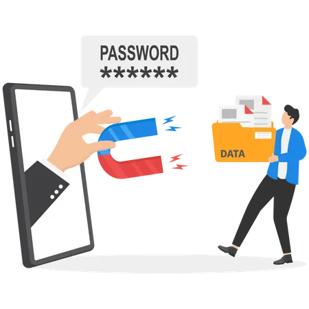 Hacker Attack And Web Security Phishing Scam Online Scam And Steal Modern Vector Illustration In Flat Style Illustration