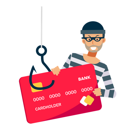 Hacker stealing credit card  Illustration