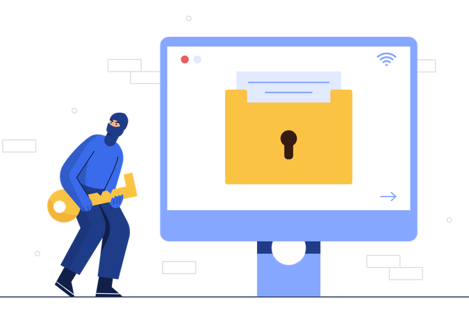 Hacker stealing data  Illustration