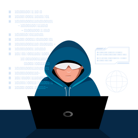 Hacker Stealing digital data  일러스트레이션