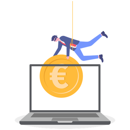Hacker stealing online money  Illustration